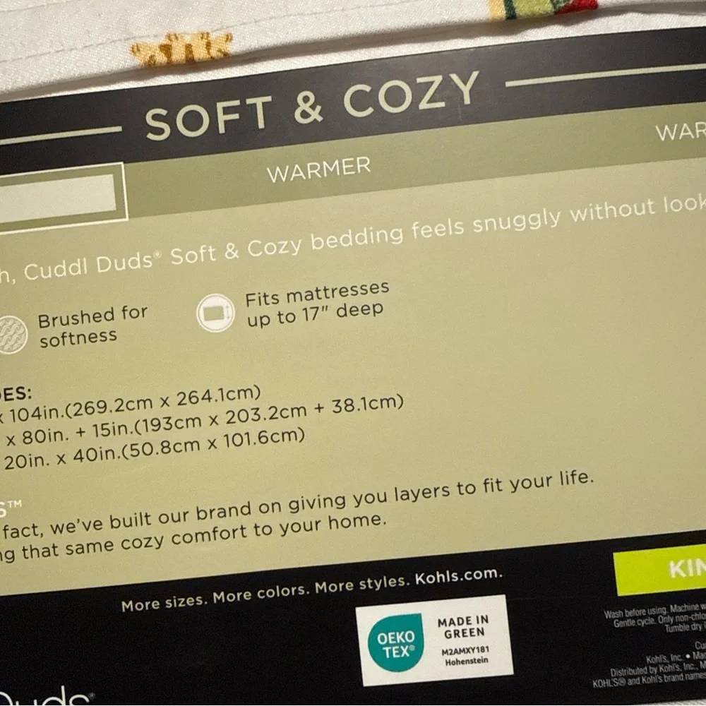 Cuddl Duds King Sheet Set - White with Colorful Dog Print NEW